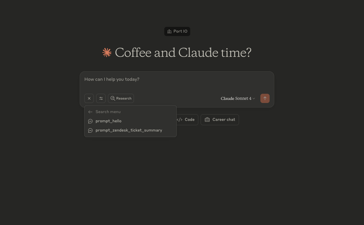 Prompt list in Claude